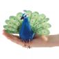 Preview: Folkmanis Fingerpuppe Mini Peacock / Mini Pfau 8017